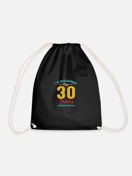 Seit 30 Jahren verheiratet 30. Hochzeitstag Retro - Turnbeutel - Schwarz