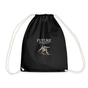 Funny desperate astronaut with planet and sk - Drawstring Bag - black - Front