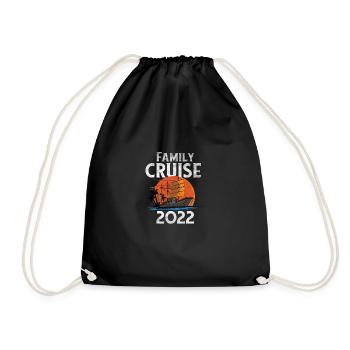 Family Cruise 2022 Fun Quote Cruising Mat - Drawstring Bag - black - Front