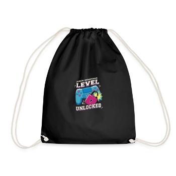 Vintage Cute Junior Groomsman Gaming Wedding - Drawstring Bag - black - Front