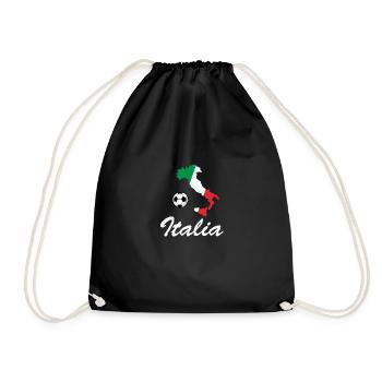 Italie Cartes Football Forzaazurri Italien - Sac de sport léger - noir - Devant