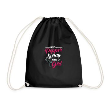 No pepper spray type of girl funny weapons - Drawstring Bag - black - Front