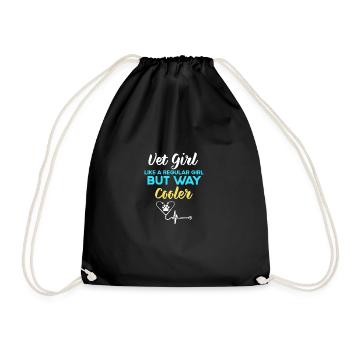 Funny Veterinarians -Veterinary Technician Women Girls - Drawstring Bag - black - Front