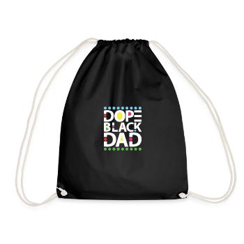 Funny Dad Vathers Day Dad Schwarzer Vater Schwarze - Turnbeutel - Schwarz - Vorne