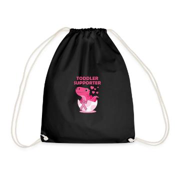 Toddler Pendentif T-Rex Mois du cancer du sein - Sac de sport léger - noir - Devant