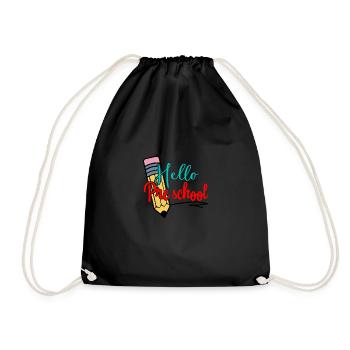 Bonjour Professeur de crayon préscolaire Retour à l’école - Sac de sport léger - noir - Devant
