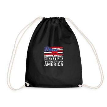 Gentlepox pox is the disease that crushes America - Drawstring Bag - black - Front