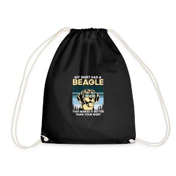 Beagle Whisperer Dog Lovers Puppy Owner Paw - Drawstring Bag - black - Front