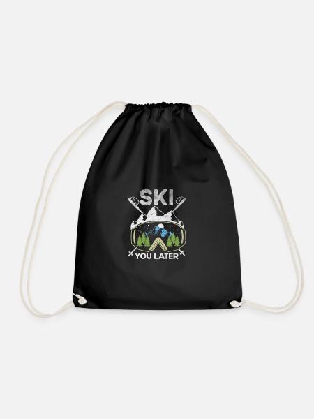 Ski, später Winter Sport Alpine Ski Ski Ski Skifah - Turnbeutel - Schwarz
