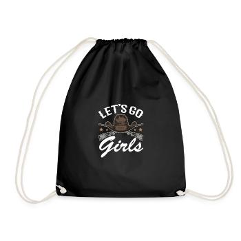Rodeo Western Country Southern Hut - let's girls - Drawstring Bag - black - Front