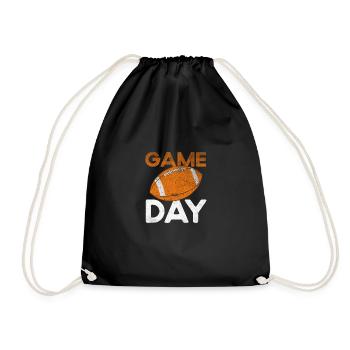 Game Day Football Season Team Sport Vin - Drawstring Bag - black - Front