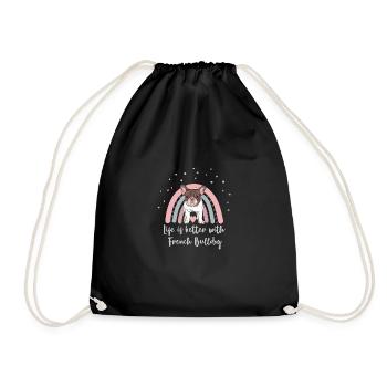 Citation amusante la vie meilleure Français Bulldog - Sac de sport léger - noir - Devant