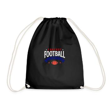 Fantasy Football Champion Red White and Blue Desig - Drawstring Bag - black - Front
