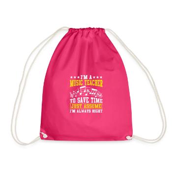 Ich bin Musiklehrer, um Zeit zu sparen - Turnbeutel - Fuchsia - Vorne