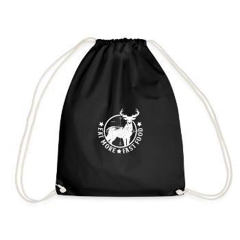 Eat more fast food - Drawstring Bag - black - Front