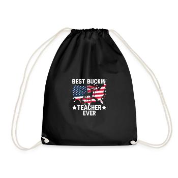 Bester Buckin -Lehrer aller amerikanischen Flagge - Turnbeutel - Schwarz - Vorne