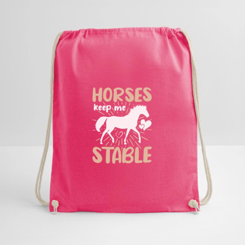 Horses keep me stable Drawstring Bag