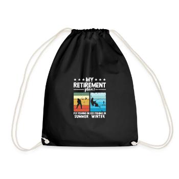 Fly fishing - Ice fishing pension scheme - Drawstring Bag - black - Front