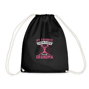 Meine Lieblings -Cheerleaderin nennt mich Oma - Turnbeutel - Schwarz - Vorne