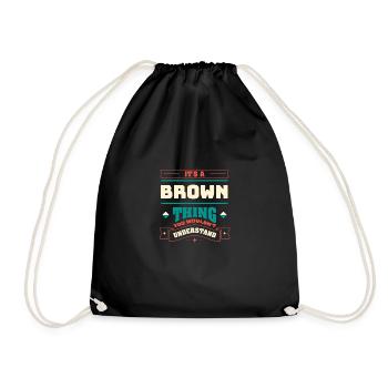 C’est une chose brune après le nom de famille du Fa. - Sac de sport léger - noir - Devant