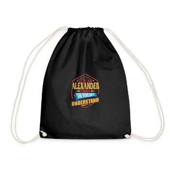 It's an Alexander thing funny surname humor - Drawstring Bag - black - Front