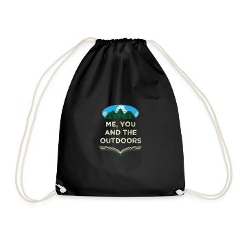 Ich du und die Natur im Freien Campingpaare Camper - Turnbeutel - Schwarz - Vorne