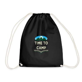 Time to Camp Summer Wildlife Tropical Outdoor C - Drawstring Bag - black - Front