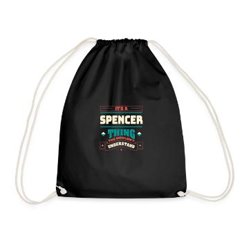Es ist ein Spencer -Ding, der Nachname -Matching F - Turnbeutel - Schwarz - Vorne