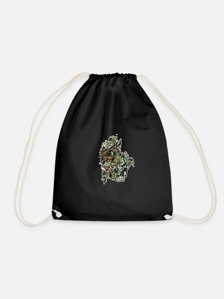 Eule // Wald // Natur // Illustration - Turnbeutel - Schwarz