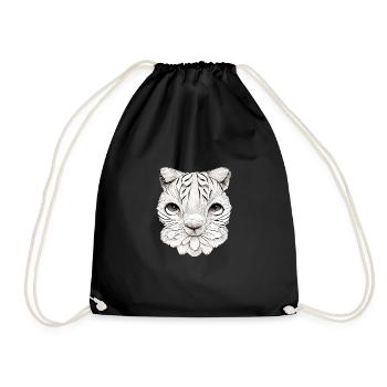 Little cat in comic style - Drawstring Bag - black - Front