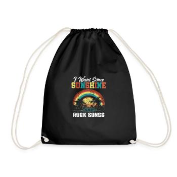 I Want Some Sunshine And Rock Songs Retro Vibes - Drawstring Bag - black - Front