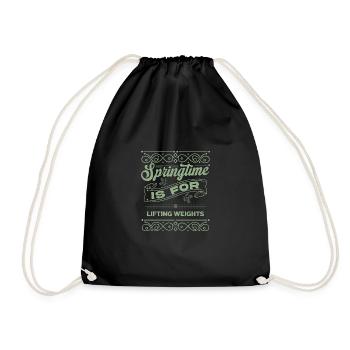 Springtime Is For Lifting Weights Fitness - Drawstring Bag - black - Front