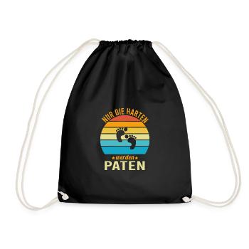 Taufpate Pate Patenonkel - Turnbeutel - Schwarz - Vorne