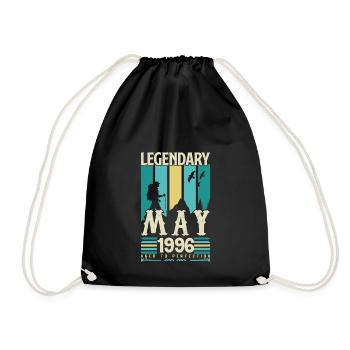 May 1996 Anniversary Gift, Vintage May 1996. - Drawstring Bag - black - Front