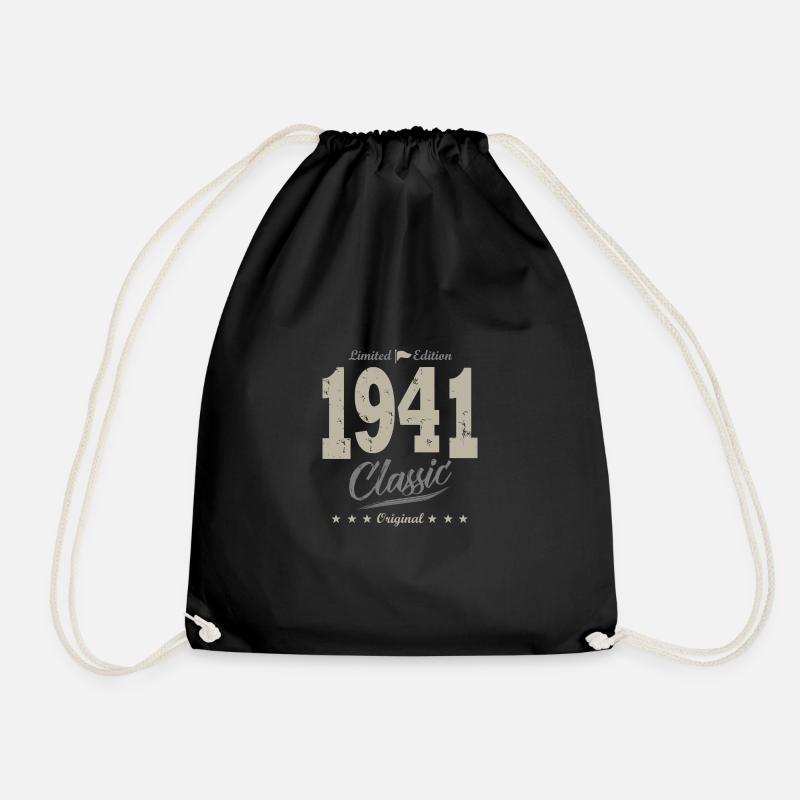 LIMITED EDITION 1941 Geburtstagsgeschenk 81 Jahre - Turnbeutel - Schwarz