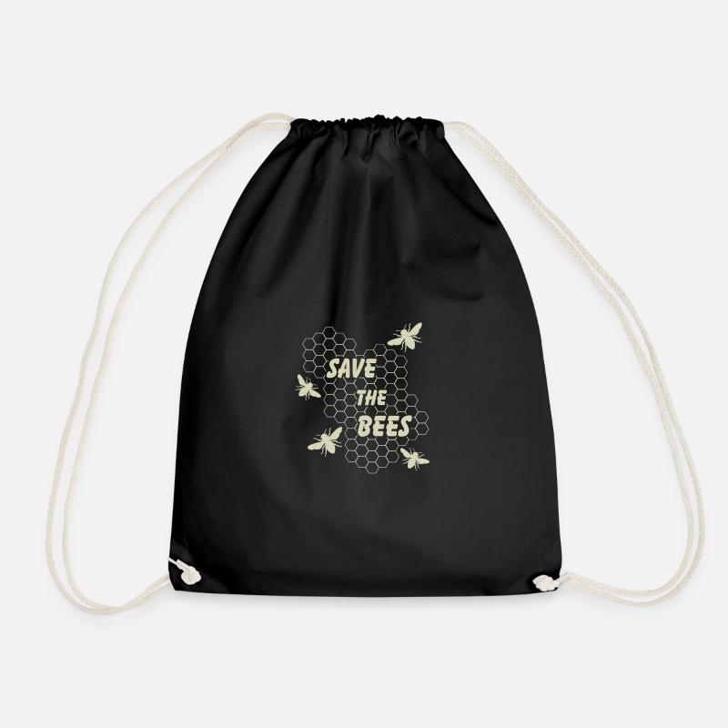 Save the Bees | Save the bees - Drawstring Bag - black