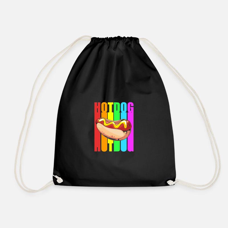 Hot Dog Snack - Drawstring Bag - black
