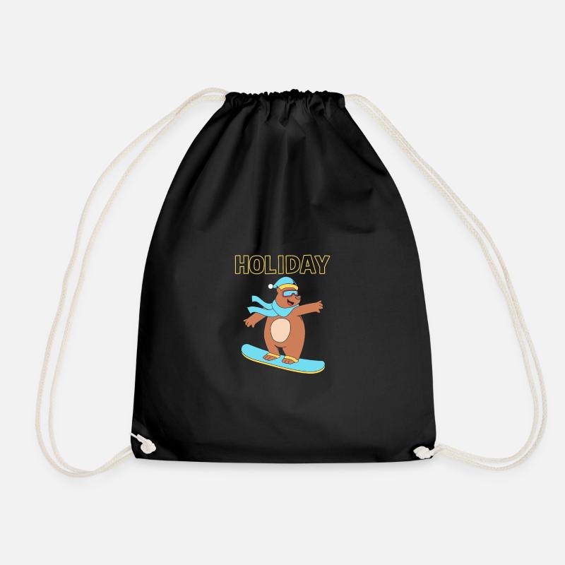 Snowboard Snowboarding Snowboard Holidays Snowboarders - Drawstring Bag - black