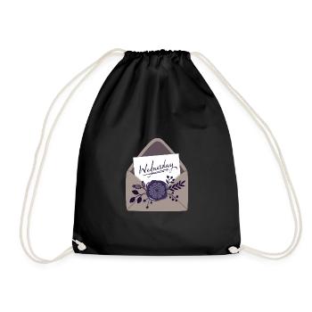 Lettre avec cachet de cire et fleurs - Sac de sport léger - noir - Devant