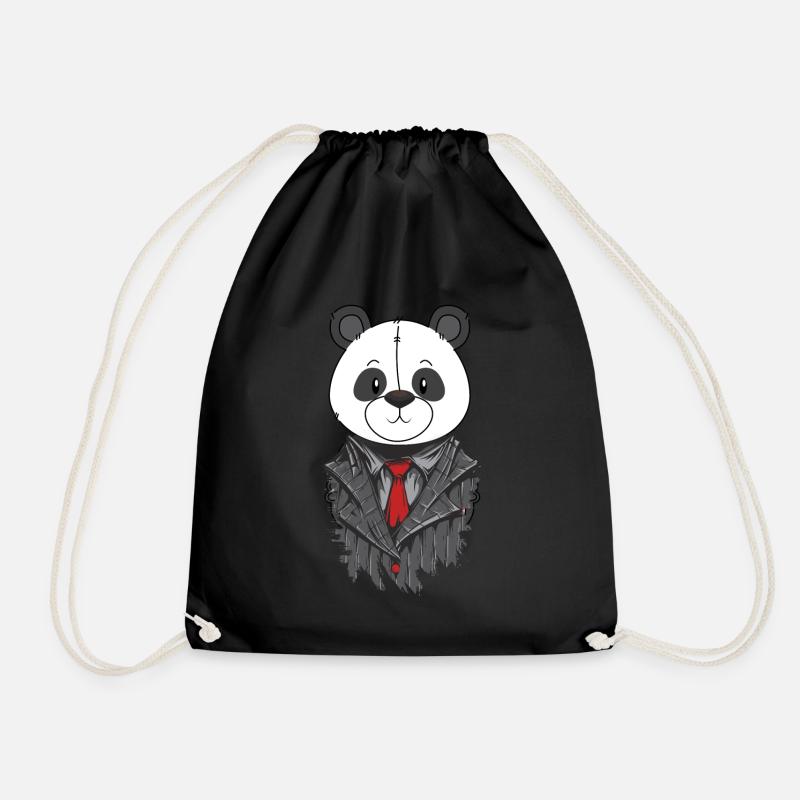 PANDA GANGSTER - Drawstring Bag - black