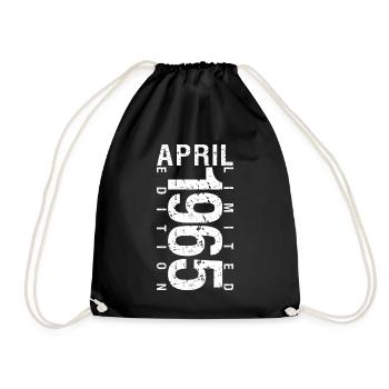 April 1965 April birthday gift 1965 - Drawstring Bag - black - Front