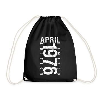 April 1976 April birthday gift 1976 - Drawstring Bag - black - Front
