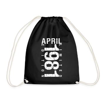 Avril 1981 Avril cadeau anniversaire 1981 - Sac de sport léger - noir - Devant
