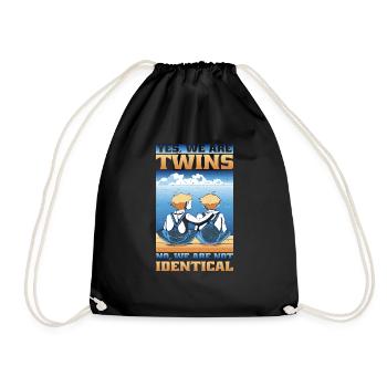 Yes, We Are Twins, No, We Are Not Identical 13 - Drawstring Bag - black - Front
