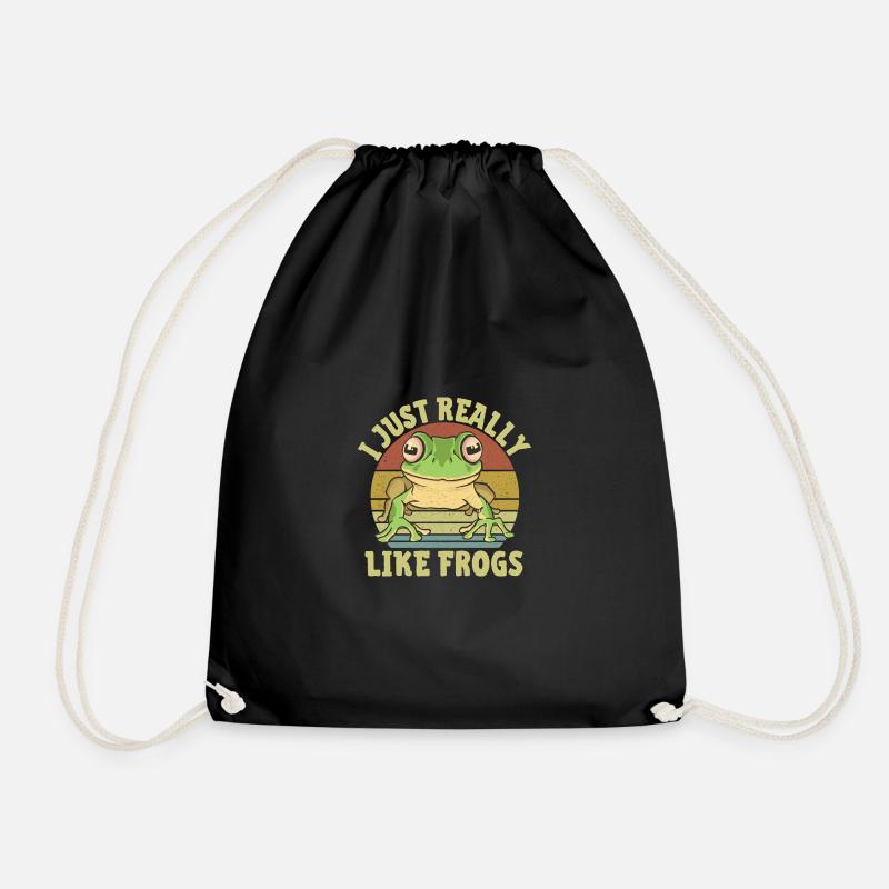 Frog - Drawstring Bag - black