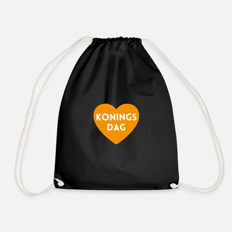 I love King's Day - Drawstring Bag - black