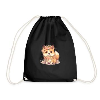 Chienne japonaise Shiba Inu, fille avec couronne - Sac de sport léger - noir - Devant