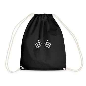 racing flags - Drawstring Bag - black - Front