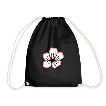 Sakura cherry blossom - Drawstring Bag - black - Front