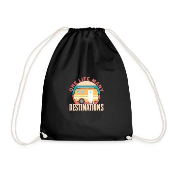Camping design pour camper campeur cool - Sac de sport léger - noir - Devant